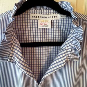 Teardrop Blue and White Striped Cotton Dress